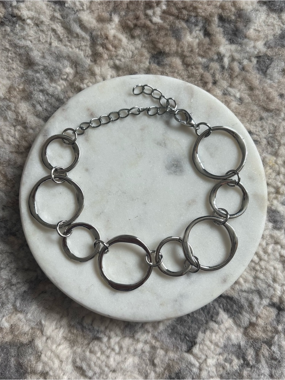 Y2K ring hoop silver bracelet